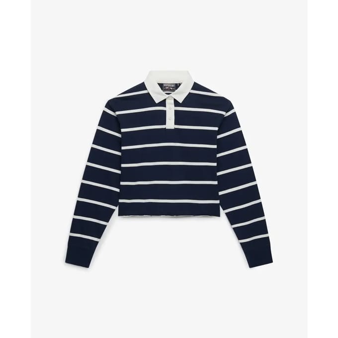 Damespolo met lange mouwen Superdry Athletic Essentials Stripe