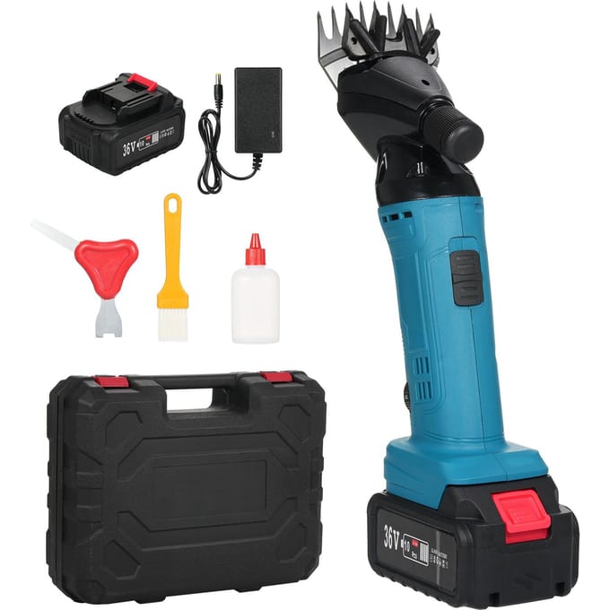 9-tands, 6 snelheden verstelbare lithium-ion-wolschaarset Lithium-ion-scheermachine Scheermachine US Plug & 2 Battery