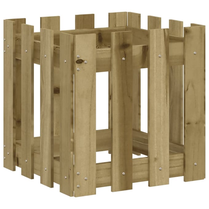 vidaXL - Plantenbak - met - hekontwerp - 40x40x40 - cm - geïmpregneerd - grenenhout