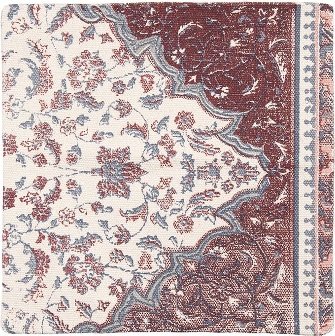 Clayre & Eef Kussenhoes 50x50 cm Roze Blauw Katoen