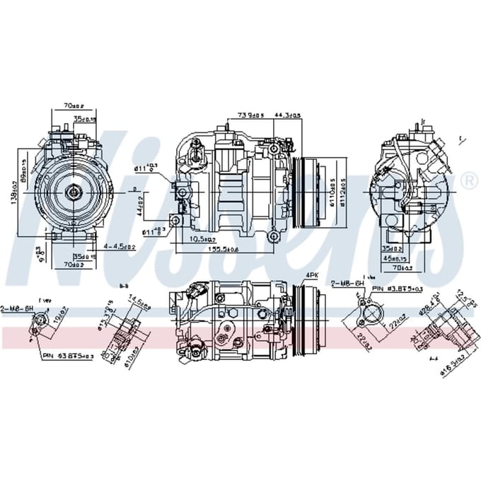 Compressor, airconditioner NISSENS 890218