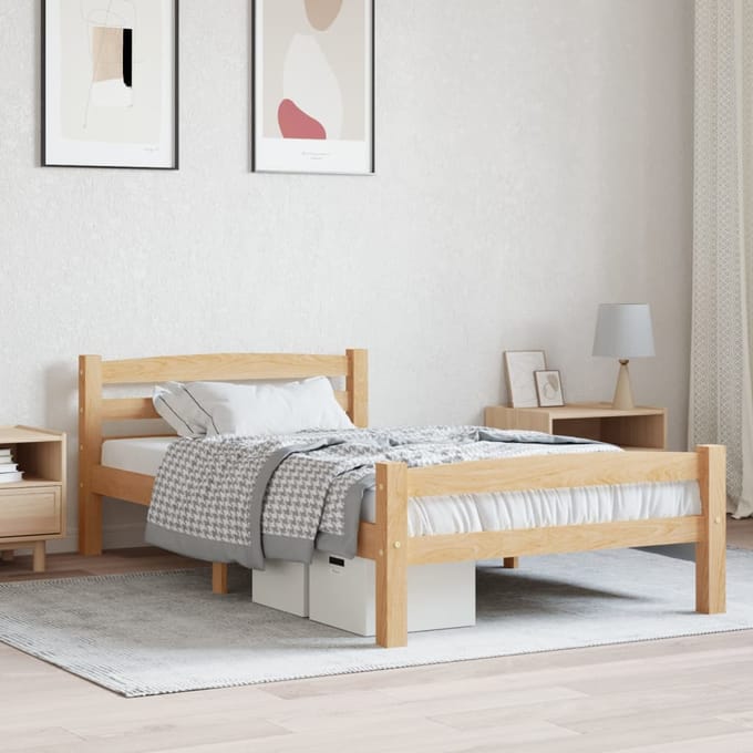 vidaXL - Bedframe - massief - grenenhout - 90x200 - cm