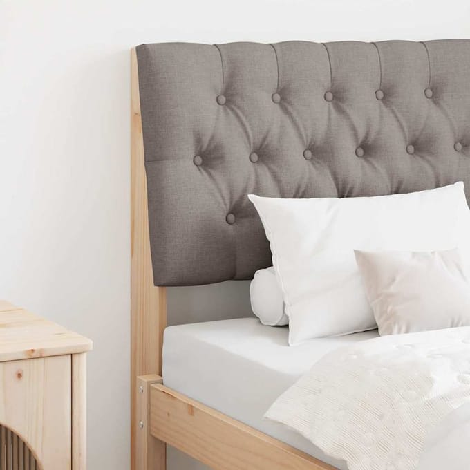 vidaXL - Gestoffeerd - hoofdbord - Taupe - 75 - cm - Massief - grenenhout