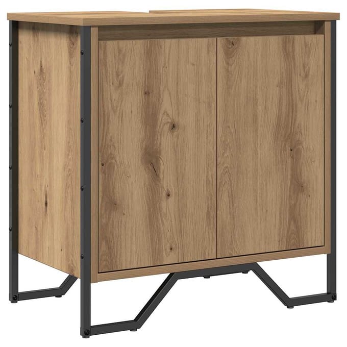 vidaXL - Wastafel - kabinet - voor - de - badkamer - Artisan - Eiken - 60 - x - 35 - x - 60 - cm