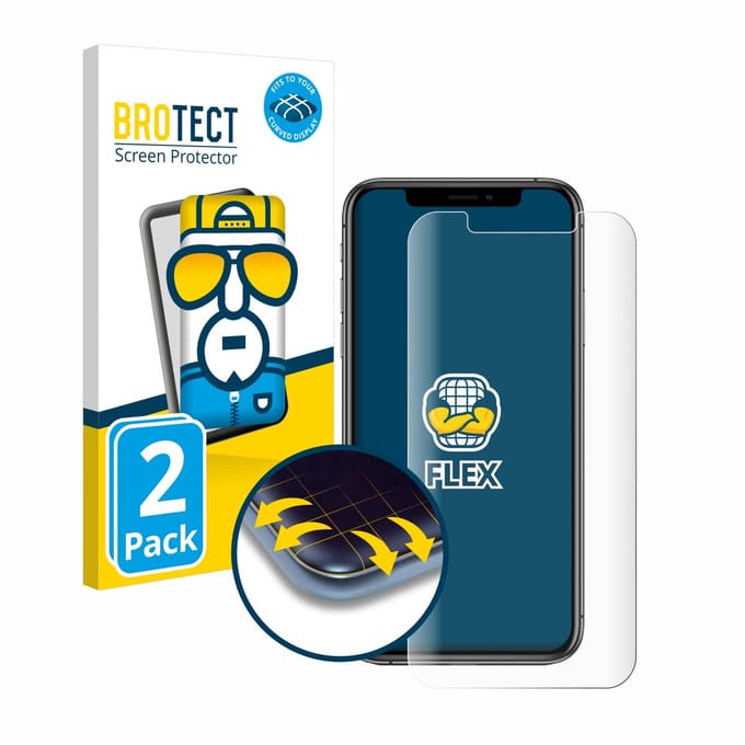 BROTECT - Screenprotector voor Apple iPhone Xs / 11 Pro - Folie Beschermfolie transparant volledig dekking - 2 Stuks