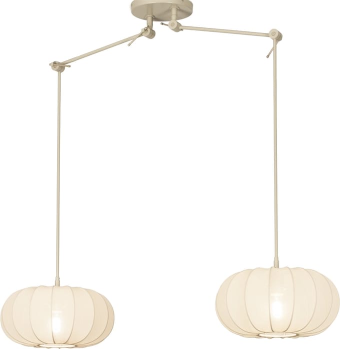 Lumidora Hanglamp 31357 - TACK - 2 Lichts - E27 - Beige - Zand - Metaal