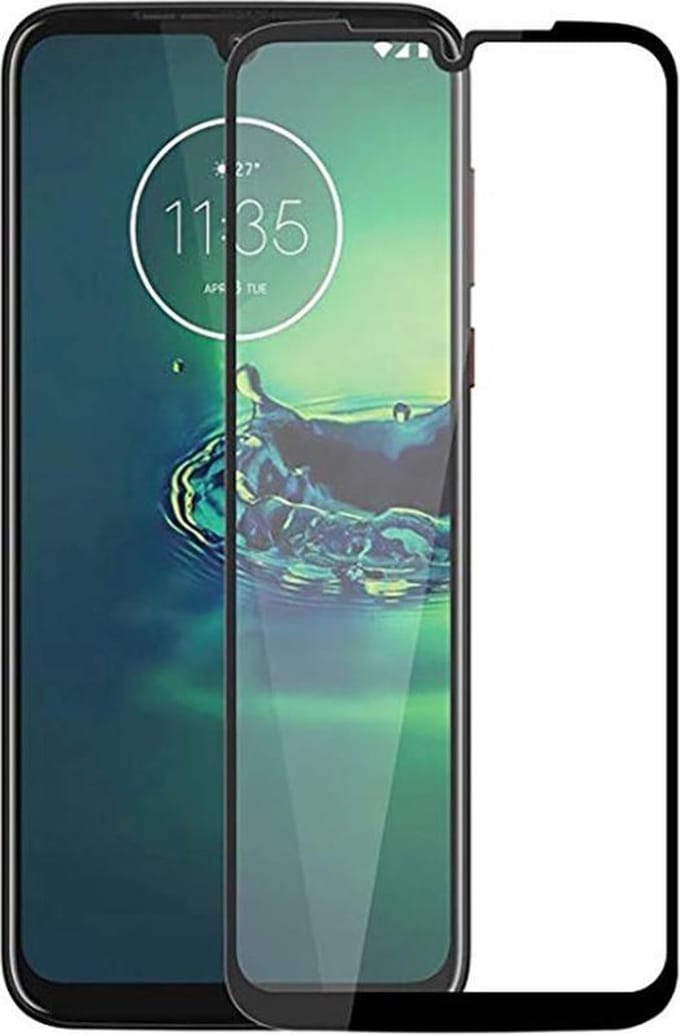 Full Cover Full Glue 9H Glass Screen Protector for Motorola Moto G8 Plus _ Black