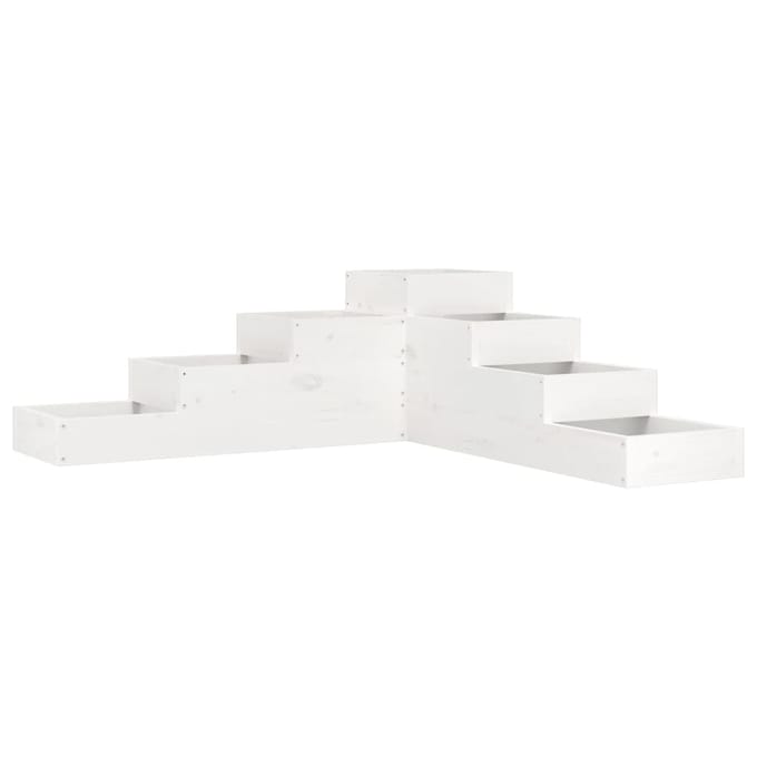vidaXL - Plantenbak - 4-laags - 106x104,5x36 - cm - massief - grenenhout - wit
