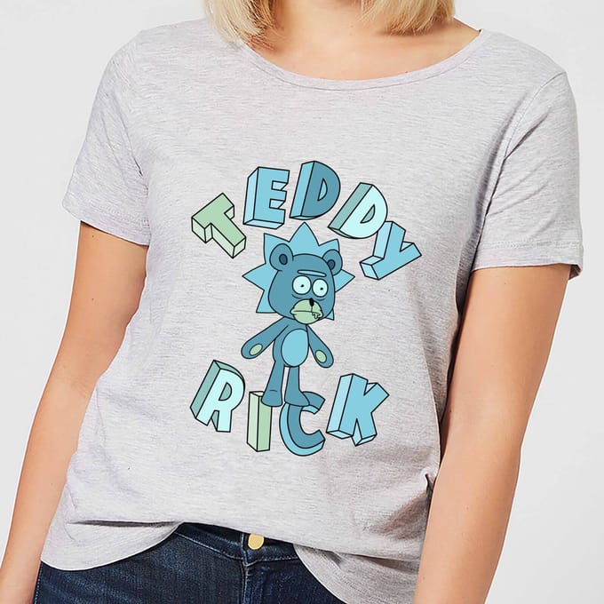 Rick and Morty Teddy Rick Women's T-Shirt - Grey - S