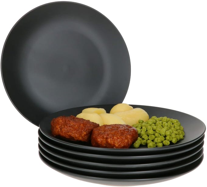 MamboCat Set van 6 dinerborden Leopard Lampart Zwart