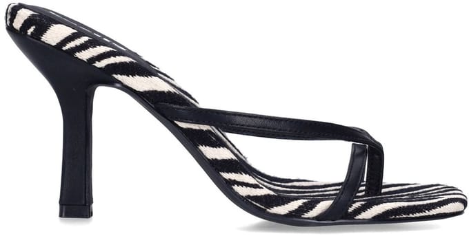 Sacha - Dames - Zebra print muiltjes met hak - Maat 41