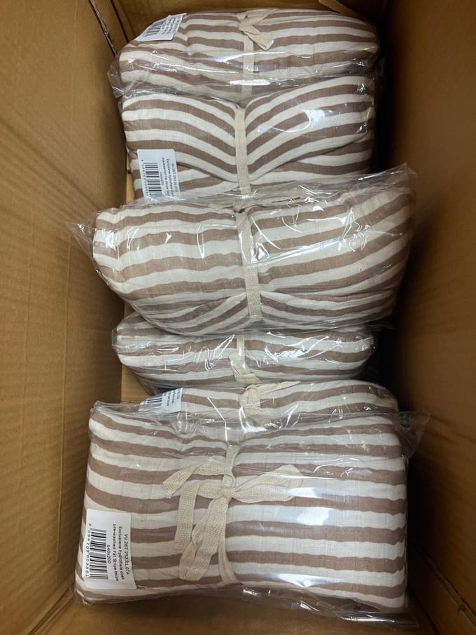 XL hydrofiel strandlaken 40 x 200 stripe taupe