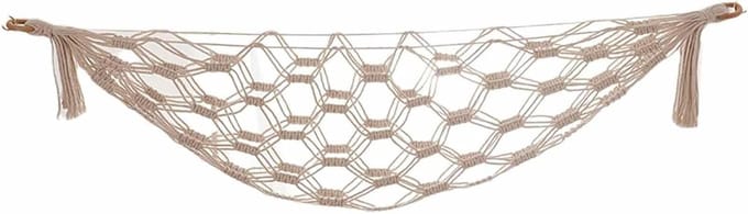 Speelgoed hangmat ruimtebesparend opbergnet met macramé voor knuffels