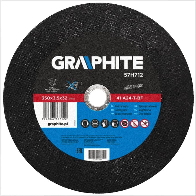 Graphite 41 Serie - Metaalsnijschijf - 350 mm - Versterkte Constructie - Veiligheidsnorm EN12413