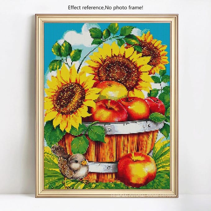 Peinture Diamant 5D Tournesol Broderie Diamant Ronde Complète Vente Image de Fleur 20X30 yellow