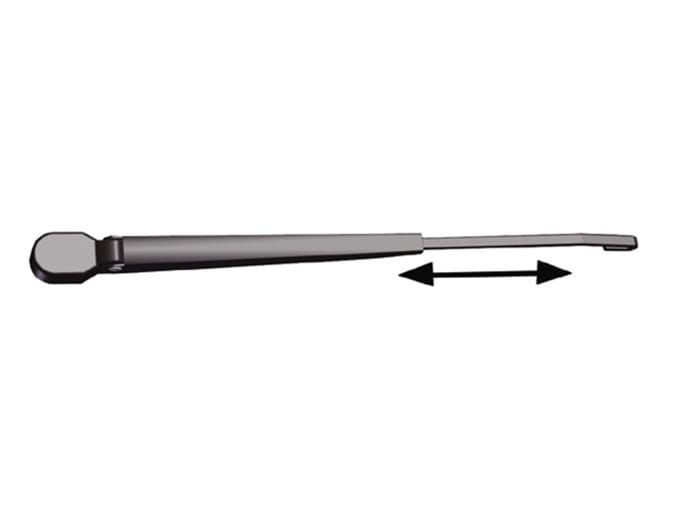 Roca Verstelbare wisserarm met verstelbare tip W10/12, Zwart/RVS 324-460mm