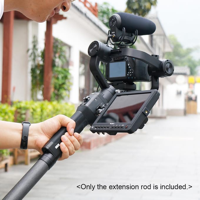 Professionele Stabilisator Verlengstok Stok Stang Monopod Koolstofvezel met 1/4 Inch Schroef 35cm Lang gray