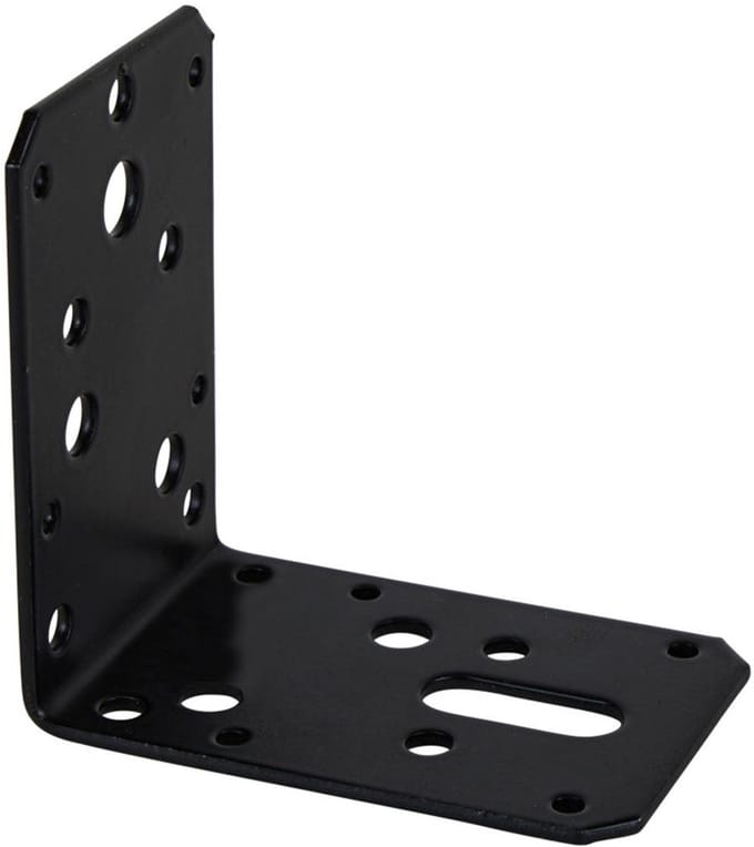 Hoekanker Vlak - 90 x 90 x 60 x 2.5 mm - Zwart