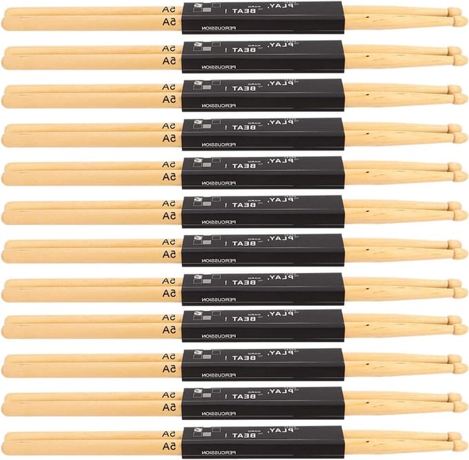 5A Drumsticks - 12 Pairs - Maple Hout - Snare Drumsticks voor Oefening en Op