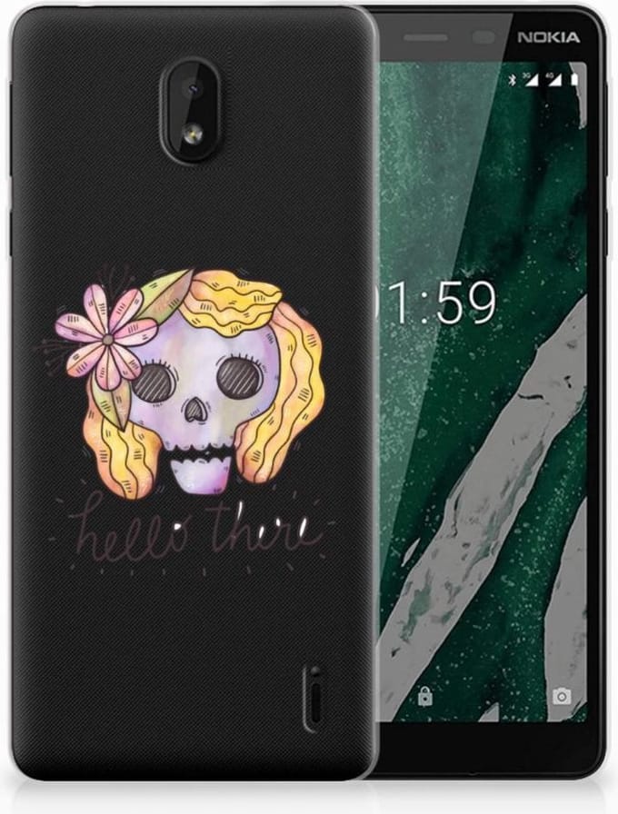 Silicone Back Case Nokia 1 Plus Boho Skull