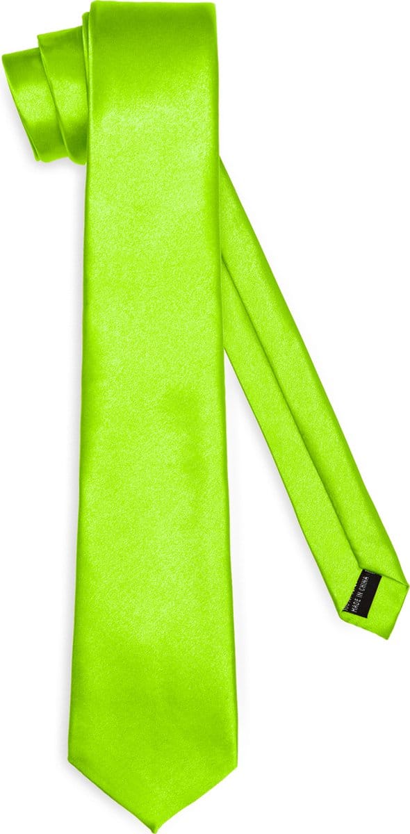 Ladeheid Smal Stropdas - Stropdassen voor heren - Lengte: 150 cm, Breedte: 8 cm - Limoen - LA-EA-TMS-8