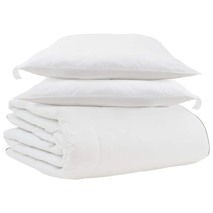 vidaXL - Winter - Duvet - met - kussen - 3 - st - Wit - Donsveer