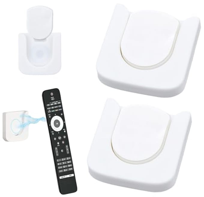 Afstandsbedieninghouder Set - Wandhouder - Organiseren van spullen - Dubbele magneetbevestiging - 2 stuks - Wit
