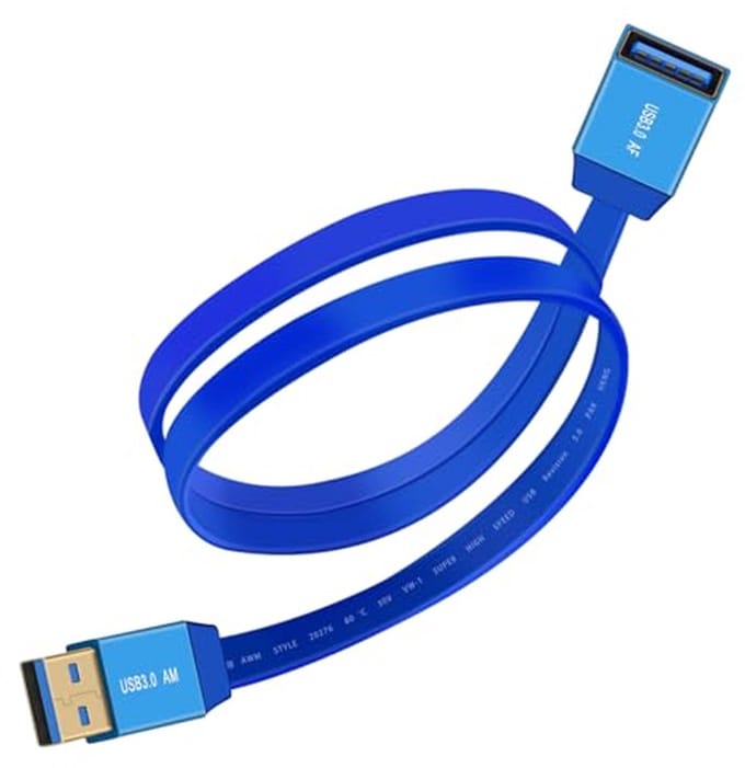 USB 3.0 Verlengkabel Plat 5 Gbps - A-stekker naar A-bus voor PC Laptop
