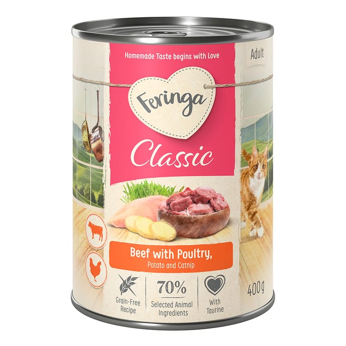24x400g Feringa Classic Meat Menu Rund & Gevogelte Kattenvoer