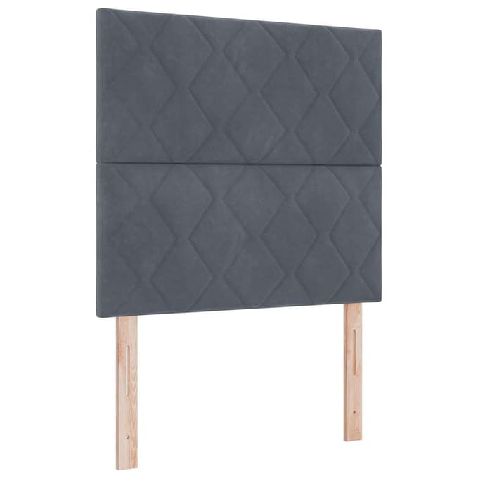 vidaXL - LED - Hoofdbord - Donkergrijs - 90 - cm - Fluweel