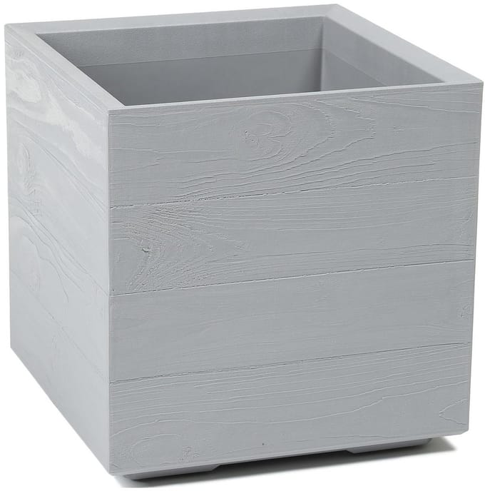 HowHomely Betonique - Bloempot - Imitatie Hout - Recycleerbaar - Grijs