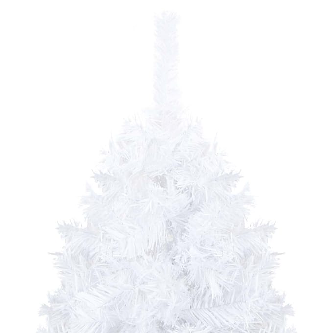 vidaXL - Kunstkerstboom - met - verlichting - en - kerstballen - 210 - cm - PVC - wit