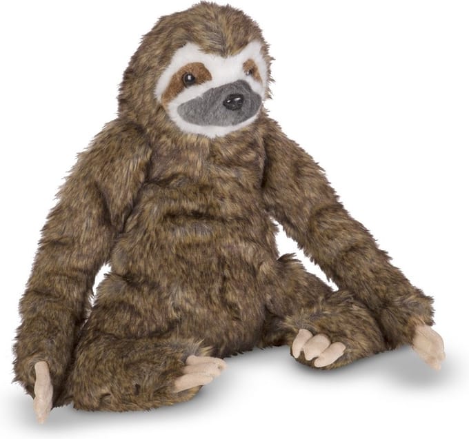 Heunec Pluche luiaard knuffel 37 cm - zacht - buigbare klauwen - knuffelbaar speelgoed