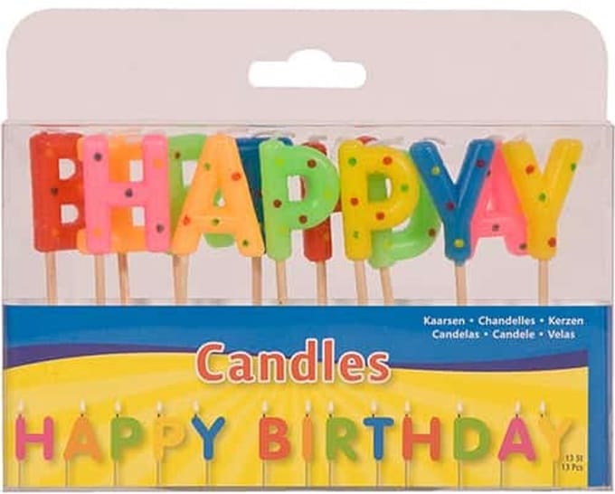 Folat - Verjaardagskaarsen Happy Birthday