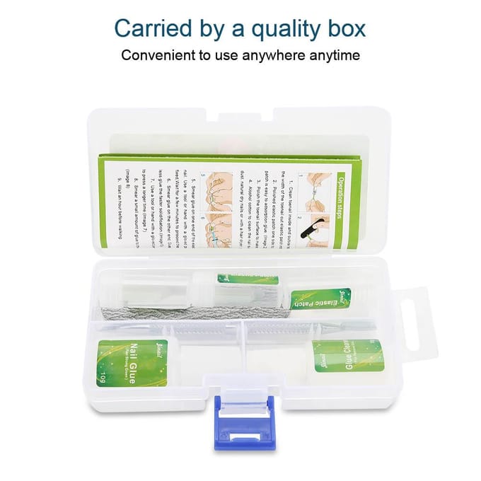7 Pièces Pédicure Ongle Incarné Correction Récupération Ensemble d'Outils Pousse-Cuticules Patch Ongle Incarné white