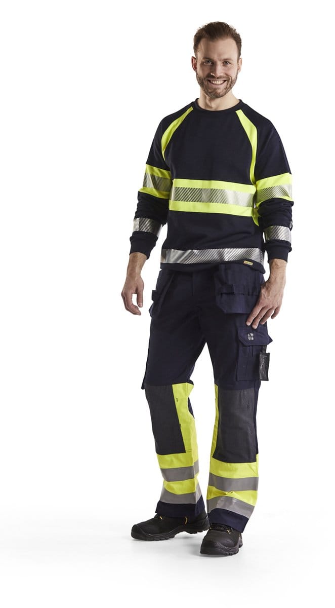 Blaklader Multinorm werkbroek 1479-1514 - Marine/High Vis Geel - C58