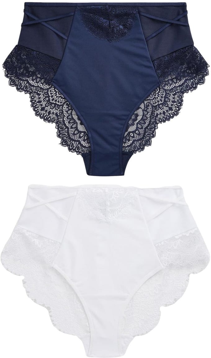 Next - Dames - 2 Kanten slipjes met buikcorrectie - Blauw