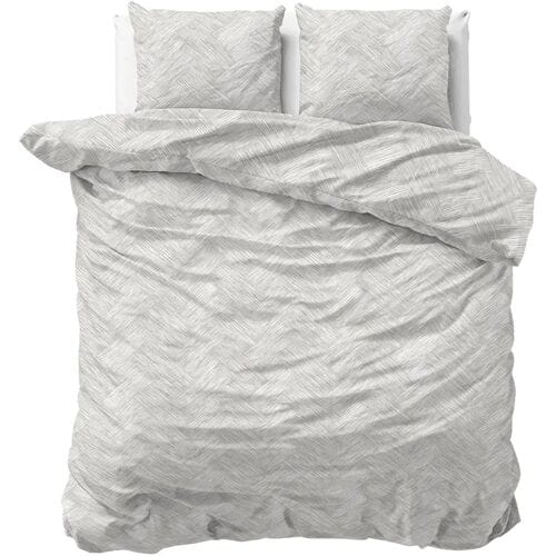 Sleeptime Dekbedovertrek Rattan Zilvergrijs - Eenpersoons 140 x 200/220 cm + 1 kussensloop