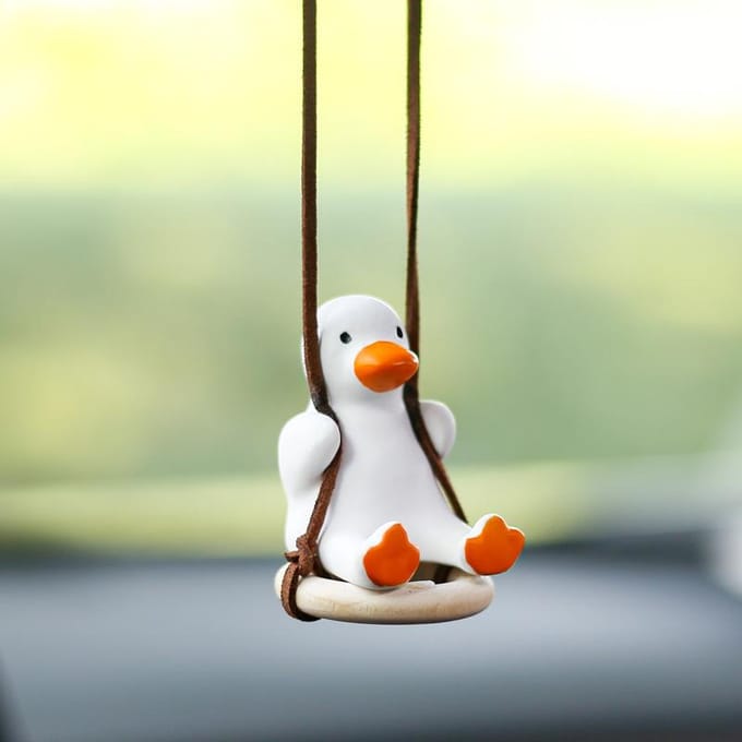 Schattige Eend Auto Ornamenten, Bandenschommel Binnenspiegel Hanger oranje