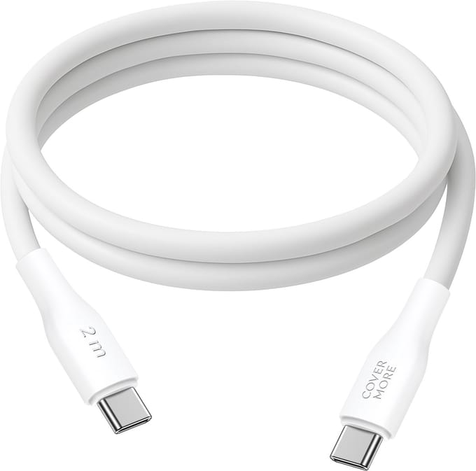 Oplaadkabel geschikt voor Samsung a53, a56, smartphone, tablet - Usb C kabel kort - Usb C naar usb C - Snelladen - Super fast charging - 2 meter - Lang - Wit
