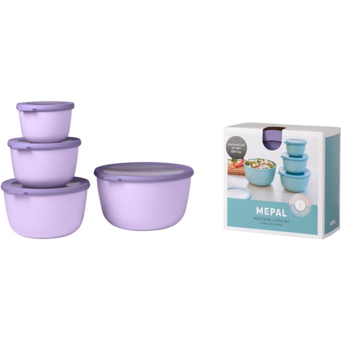 Mepal - Multikom Cirqula vershouddoos set - 500 + 1000 + 2000 + 3000 ml - Rond - Vivid lilac