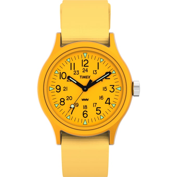 Timex MK1 TW2W91200 Horloge - Textiel - Geel - Ø 36 mm