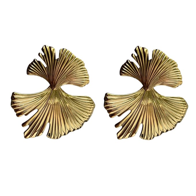 FlowJewels - statement oorbellen - stainless steel - goud kleurig