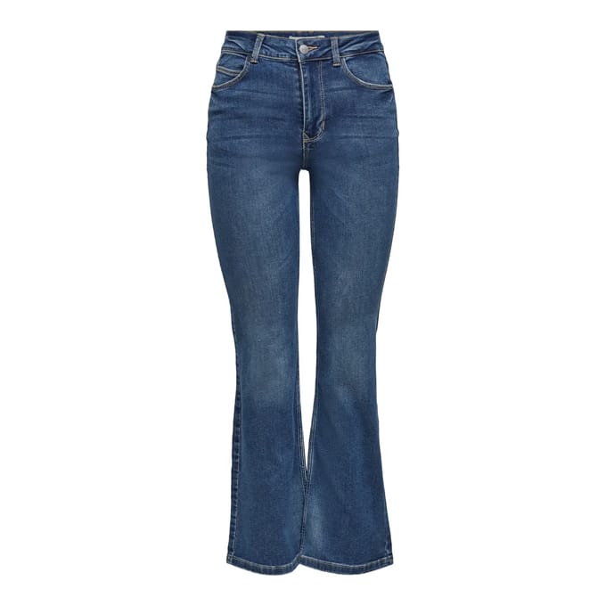JdY JDYNWFLORA NEELA LIFE HW FLR MB01 DNM NO Dames Flared Jeans - Maat W25 x L32
