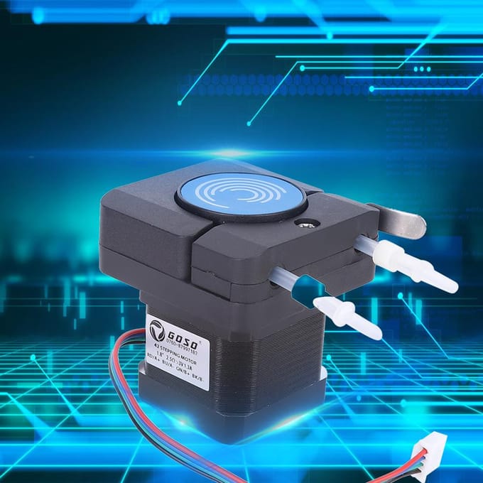Pompe péristaltique de dosage anti-corrosion à micro-débit élevé 6 24V avec moteur pas à pas 42 blue