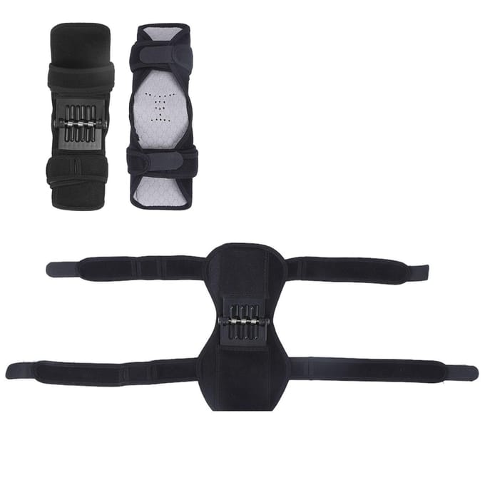 1 stuks Patella Boosters Veerlift Knieondersteuningsbrace voor Bergbeklimmen Squat zwart