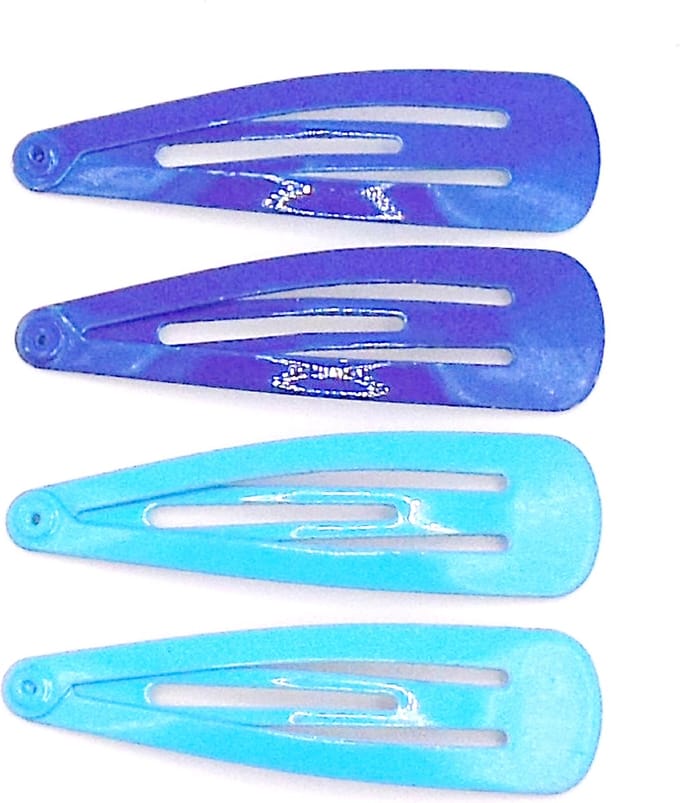 Klik-klak haarspeldjes blauw tinten klein