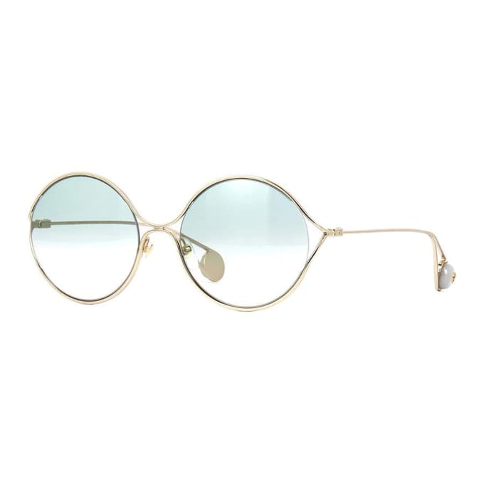 Gucci Mode Ronde Frame Legering Zonnebril Dames zonnebril GG0253S-004 Dust Bag+Eyeglass Case (Random Color)