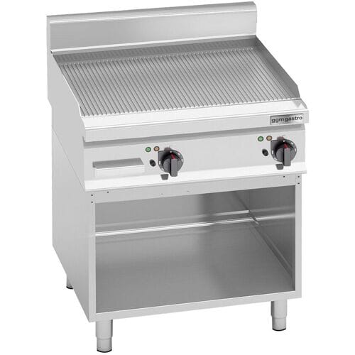 GGM Gastro Elektro Bratplatte - 8 kW - Gerillt - inkl. Untergestell