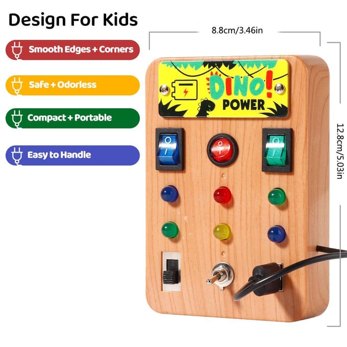 Table d'activités Montessori idéale pour les garçons de 18 mois, dotée d'un interrupteur lumineux LED et d'un tournevis - Jouets sensoriels yellow